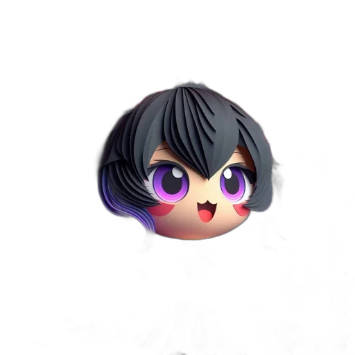 face, mask, staff, hair, 3d render, anime, cartoon, concept art transparent PNG cut-out