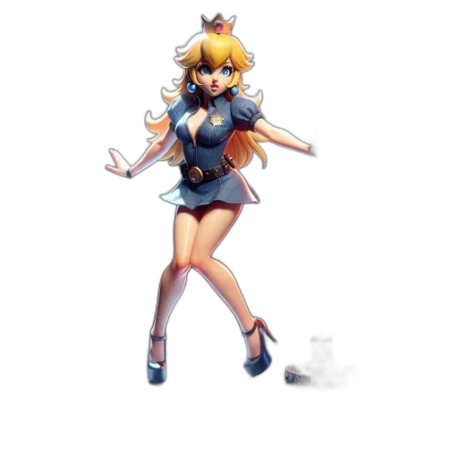 dress, weapon, staff, robot, pixel art, concept art, 3d render, anime transparent PNG cut-out