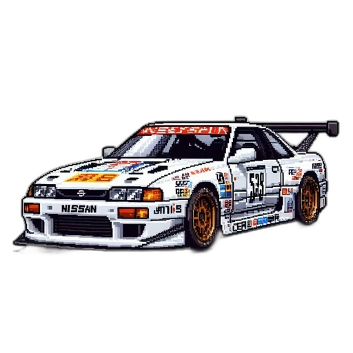 car, weapon, photorealistic, pixel art, concept art, anime, old-school, styled transparent PNG cut-out