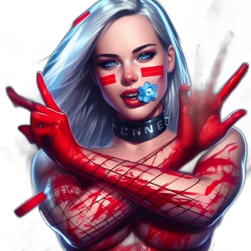 face, mask, comic book art, fantasy art, concept art, cyberpunk, neon lights, red transparent PNG cut-out