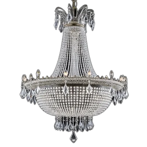 crown, jewelry, 3d render, close-up, large, ornate, crystal, chandelier transparent PNG cut-out