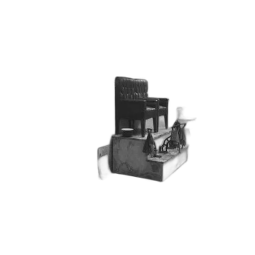 furniture, robot, jewelry, staff, 3d render, photorealistic, black, white transparent PNG cut-out