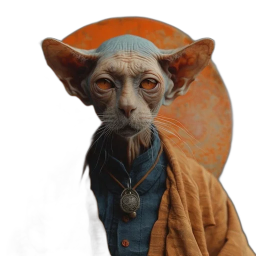 staff, animal, mask, creature, concept art, photorealistic, fantasy art, 3d render transparent PNG cut-out