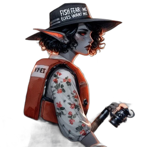 robot, hat, staff, jacket, concept art, fantasy art, cyberpunk, comic book art transparent PNG cut-out