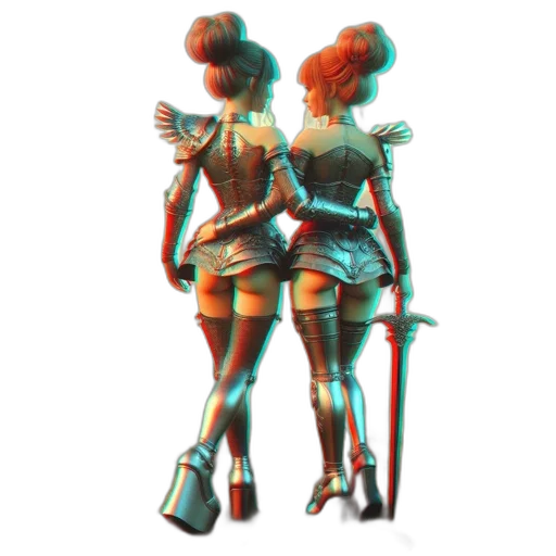 dress, robot, weapon, jacket, 3d render, concept art, pixel art, vaporwave transparent PNG cut-out