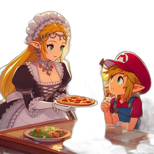 food, dress, crown, hat, pixel art, concept art, anime, watercolor transparent PNG cut-out