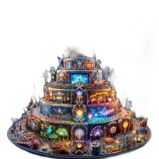 hat, crown, jewelry, staff, fantasy art, concept art, 3d render, pixel art transparent PNG cut-out