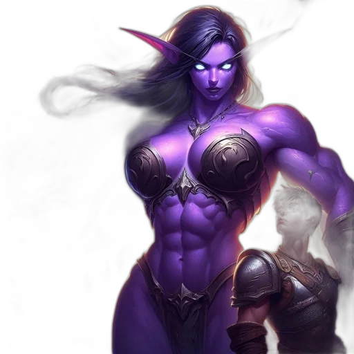 fantasy art, concept art, comic book art, pixel art, dark, imposing, armored, female transparent PNG cut-out