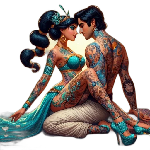 fantasy art, concept art, comic book art, photorealistic, underwater, fire, neon lights, blue transparent PNG cut-out