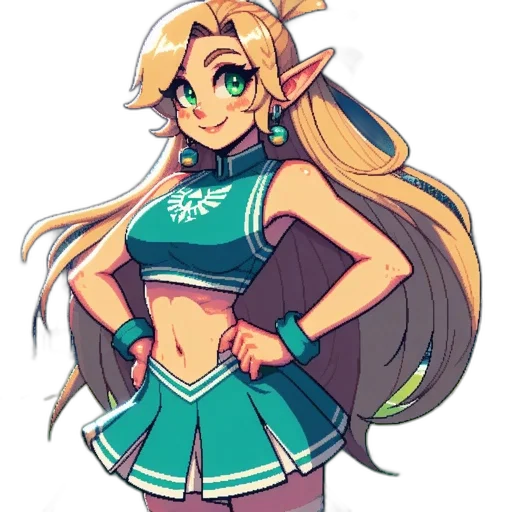 staff, dress, anime, pixel art, concept art, cartoon, green, neon transparent PNG cut-out