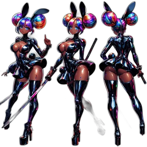 concept art, cyberpunk, 3d render, pixel art, dark, neon, monochrome, anime-styled transparent PNG cut-out