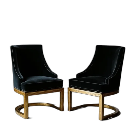 furniture, 3d render, two, brass transparent PNG cut-out