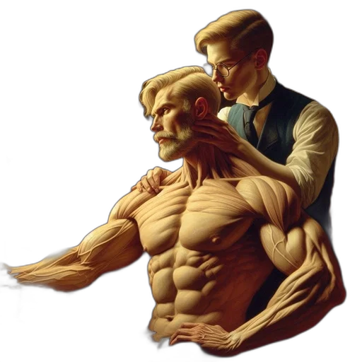 concept art, oil painting, comic book art, photorealistic, intimate, scene, vintage-styled, study transparent PNG cut-out