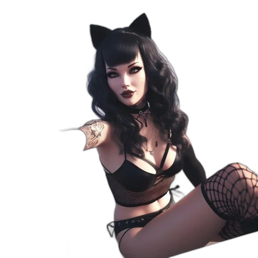 fantasy art, concept art, comic book art, pixel art, dark, alternate, gothic-styled, female transparent PNG cut-out