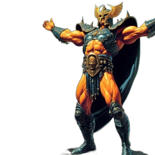 concept art, comic book art, fantasy art, armored, warrior, stands, defiantly, cliff transparent PNG cut-out