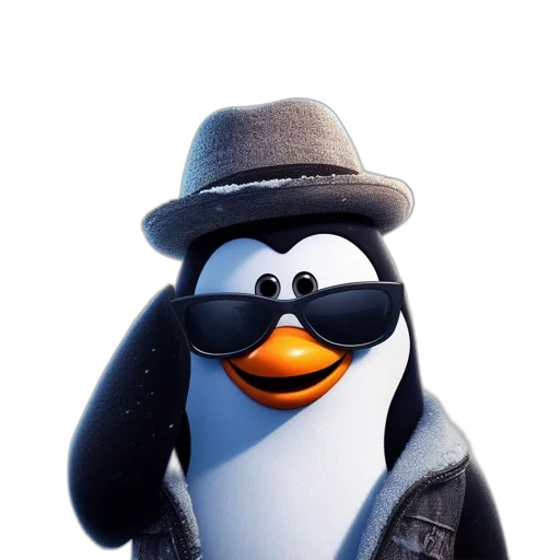 hat, animal, jacket, staff, cartoon, 3d render, concept art, movie transparent PNG cut-out