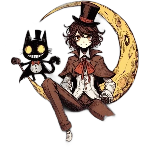 staff, hat, pixel art, cartoon, concept art, fantasy art, dark, monochrome transparent PNG cut-out