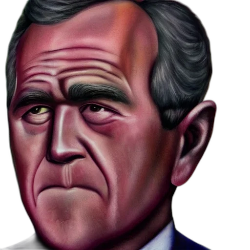 face, photorealistic, george, bush transparent PNG cut-out