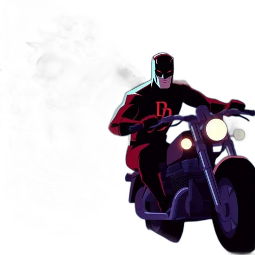 jacket, concept art, comic book art, cartoon, pixel art, red, menacing, figure transparent PNG cut-out