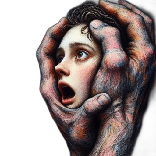 face, creature, mask, hair, photorealistic, fantasy art, concept art, 3d render transparent PNG cut-out