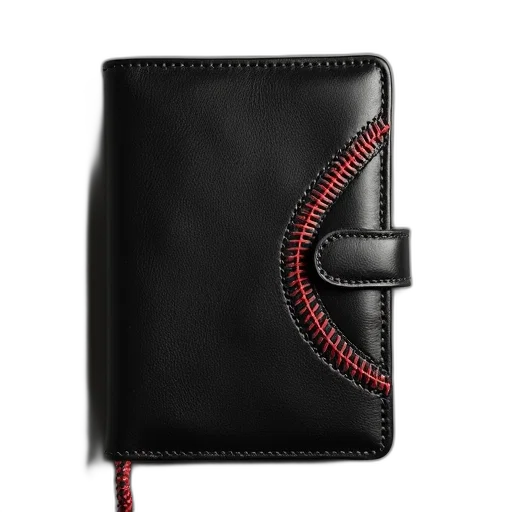 staff, black, leather, passport, holder, baseball, stitching transparent PNG cut-out