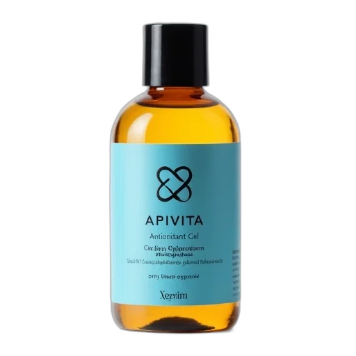 bottle, apivita, antioxidant, gel, xepion, blue, label, black transparent PNG cut-out