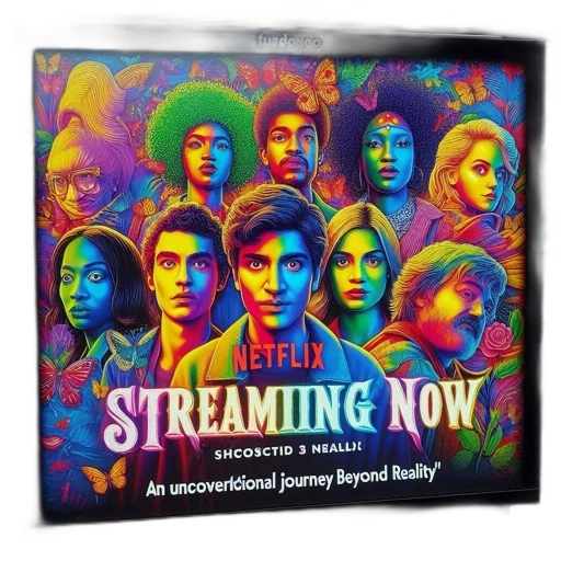 colorful, netflix, billboard, promotes, show, movie, streaming, now transparent PNG cut-out