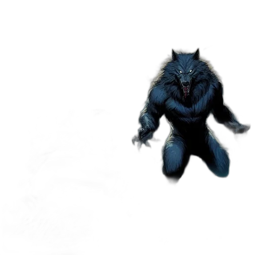 creature, animal, mask, comic book art, concept art, fantasy art, pixel art, blue transparent PNG cut-out