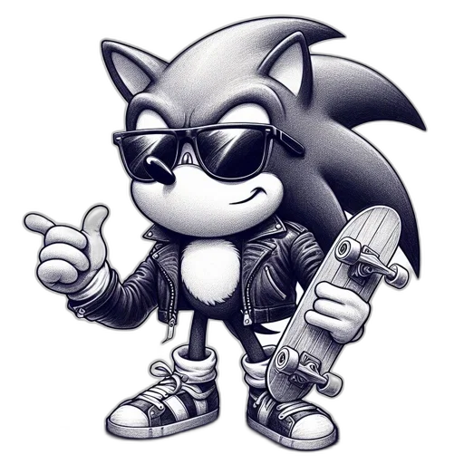 jacket, animal, concept art, cartoon, 3d render, comic book art, sonic, hedgehog transparent PNG cut-out