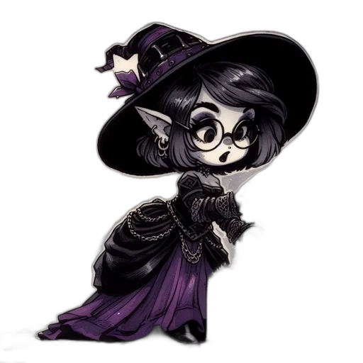 staff, fantasy art, concept art, pixel art, cartoon, dark, chibi, witch transparent PNG cut-out