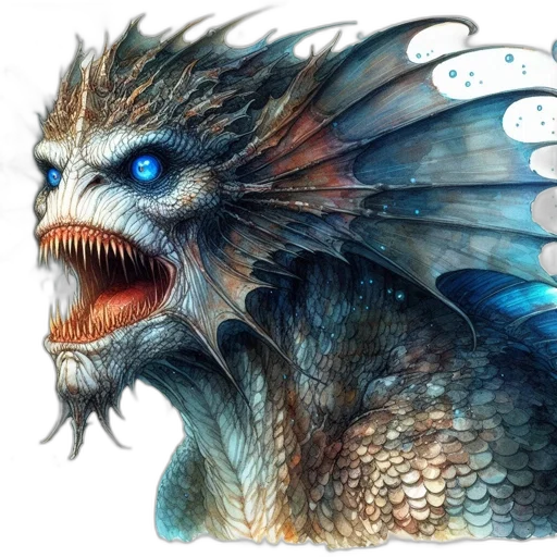 dragon, creature, animal, concept art, fantasy art, comic book art, photorealistic, blue transparent PNG cut-out