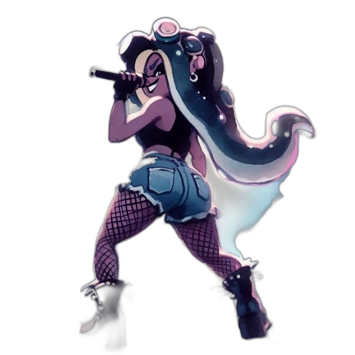 staff, weapon, concept art, 3d render, vaporwave, cartoon, pastel, dark transparent PNG cut-out
