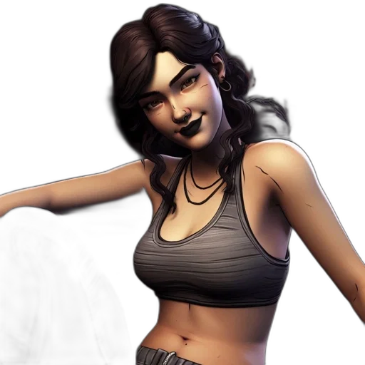 concept art, fantasy art, photorealistic, 3d render, animated, female, character, dark transparent PNG cut-out