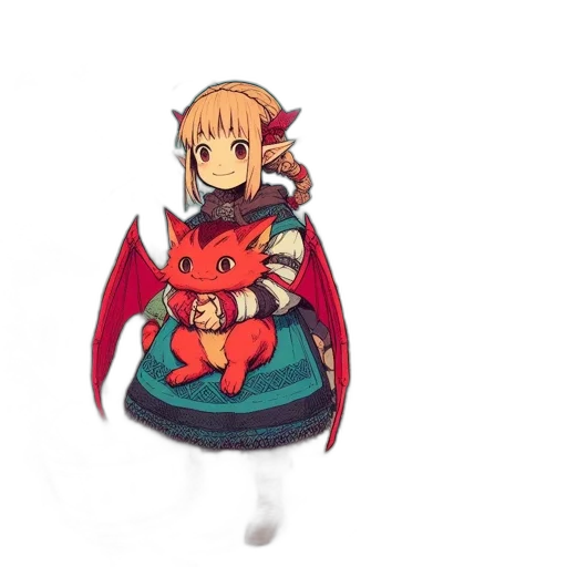 dragon, creature, staff, weapon, pixel art, fantasy art, 3d render, concept art transparent PNG cut-out