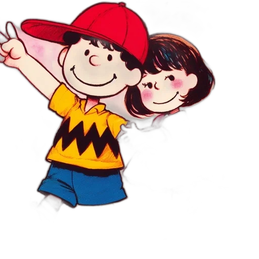 cartoon, pixel art, photorealistic, 3d render, two, children, smile, happily transparent PNG cut-out