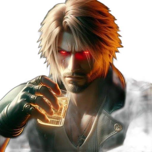 face, concept art, photorealistic, cyberpunk, 3d render, golden, man, red transparent PNG cut-out