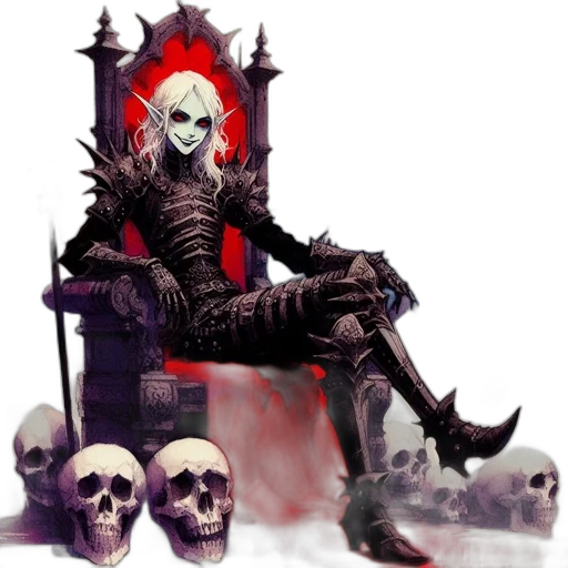 concept art, fantasy art, pixel art, comic book art, red, dark, monochrome, mysterious transparent PNG cut-out