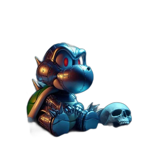 dragon, robot, weapon, staff, concept art, fantasy art, pixel art, 3d render transparent PNG cut-out