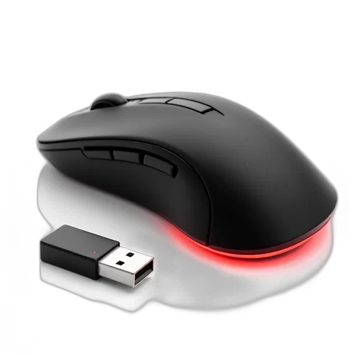 3d render, photorealistic, sleek, modern, computer, mouse, black, ergonomic transparent PNG cut-out