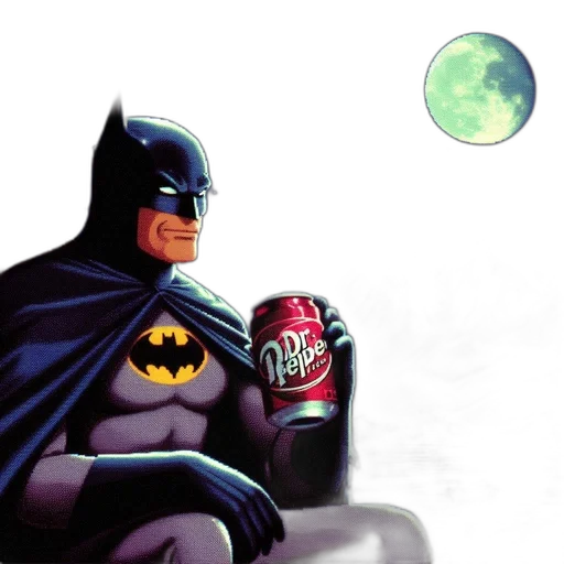 comic book art, concept art, photorealistic, batman, relaxes, cliffside, overlooking, starry transparent PNG cut-out