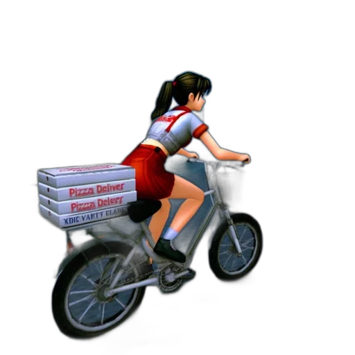 pixel art, 3d render, concept art, photorealistic, female, game, character, rides transparent PNG cut-out
