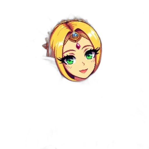 staff, crown, jewelry, weapon, pixel art, anime, fantasy art, cartoon transparent PNG cut-out