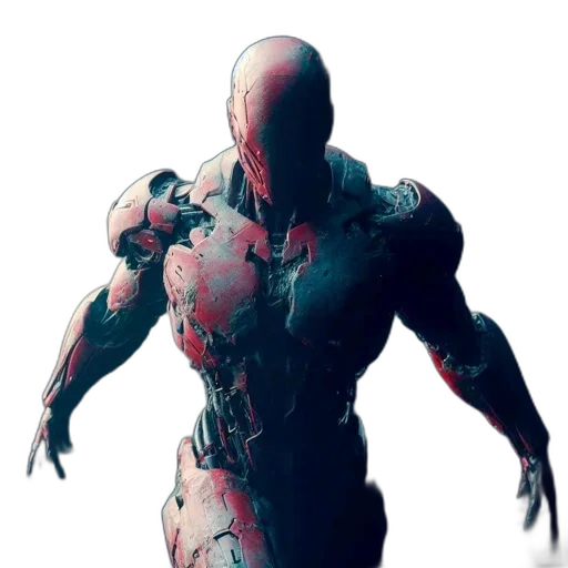 robot, creature, mask, face, concept art, comic book art, 3d render, photorealistic transparent PNG cut-out