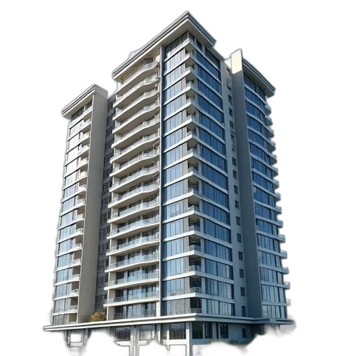 building, 3d render, photorealistic, concept art, high, rise, advertise, logo transparent PNG cut-out