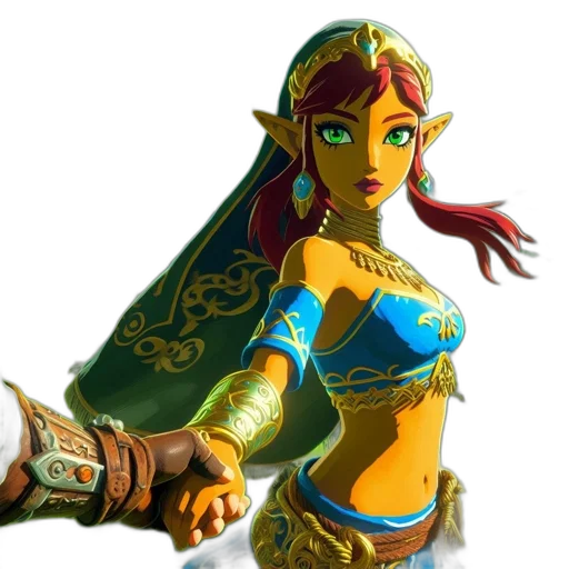 staff, weapon, concept art, fantasy art, 3d render, pixel art, golden, female transparent PNG cut-out