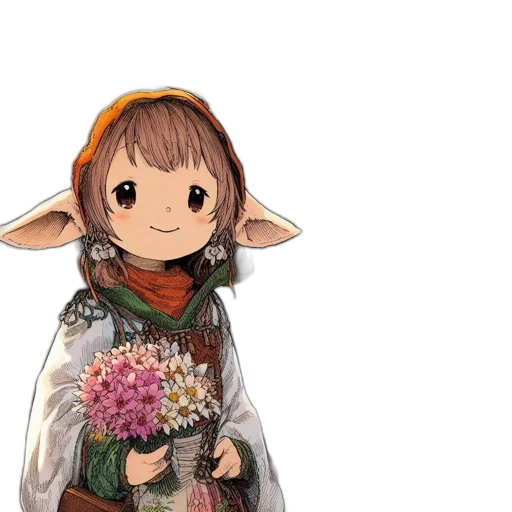 flower, staff, mask, face, fantasy art, concept art, pixel art, 3d render transparent PNG cut-out