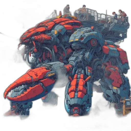 robot, weapon, dragon, creature, concept art, fantasy art, 3d render, watercolor transparent PNG cut-out