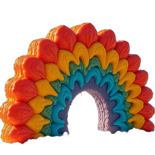 crown, umbrella, hat, jewelry, 3d render, colorful, neon, frazzles transparent PNG cut-out