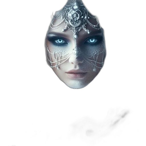mask, face, crown, jewelry, fantasy art, concept art, photorealistic, 3d render transparent PNG cut-out