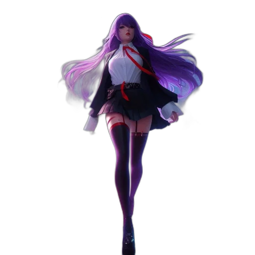 dress, jacket, staff, creature, 3d render, concept art, anime, fantasy art transparent PNG cut-out